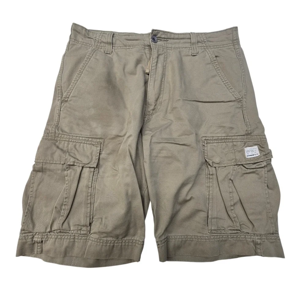 Vintage 2009 Levi's Original Cargo Shorts Mens 34 Beige Khaki 100% Cotton WPL423